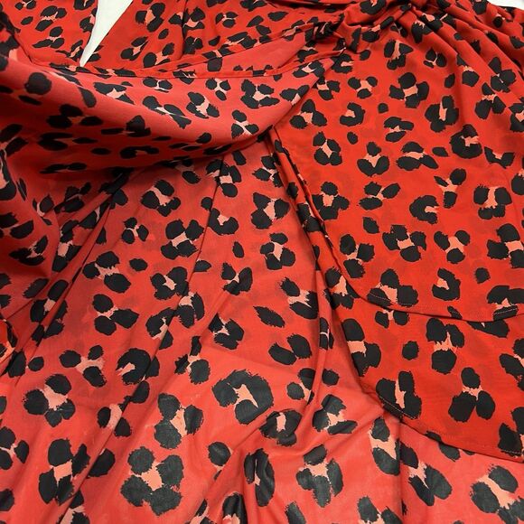 CAbi #5571 Vivian Siren Red Leopard Animal Print Long Sleeve Wrap Midi Dress XXL - Picture 8 of 12